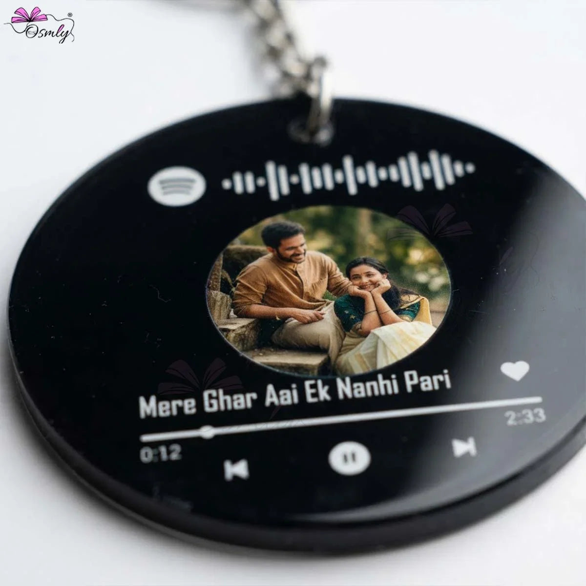 BlackRoundSpotifyKeychainfrontview - OSMLY