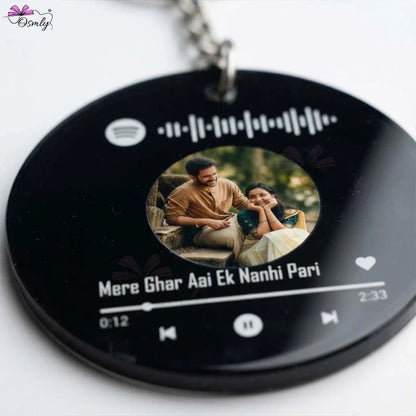 BlackRoundSpotifyKeychainfrontview - OSMLY