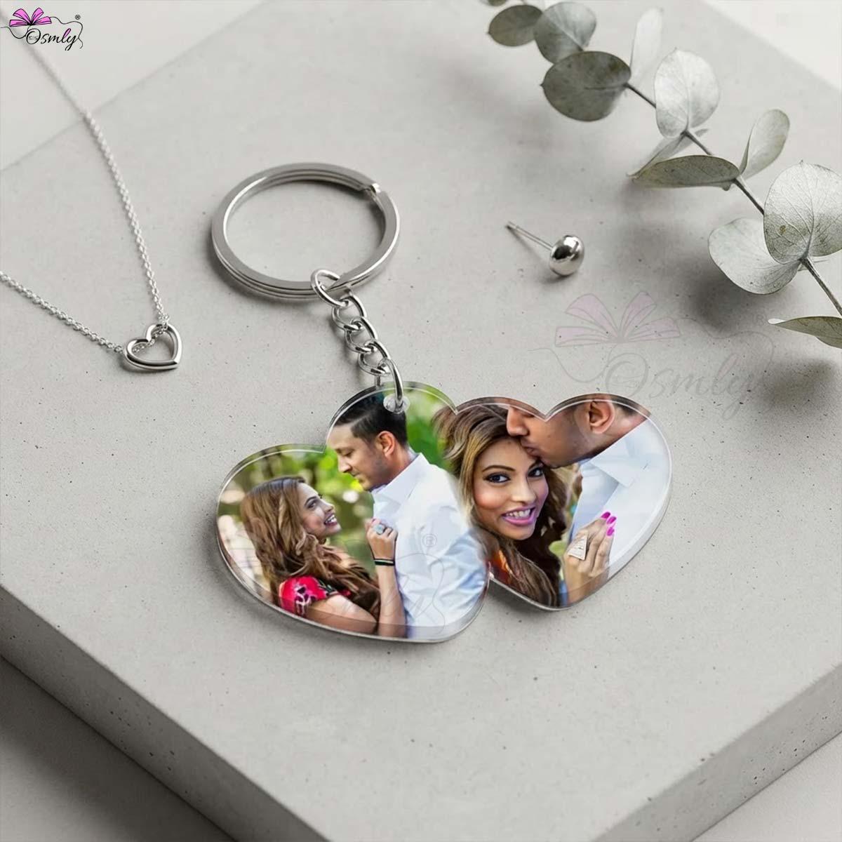 CoupleHeartAcrylicKeychain - OSMLY