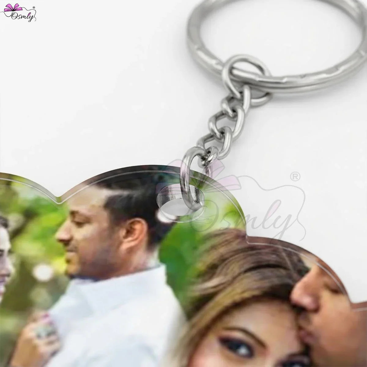 CoupleHeartAcrylicKeychainringview - OSMLY