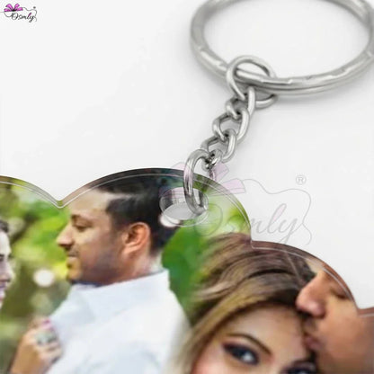 CoupleHeartAcrylicKeychainringview - OSMLY