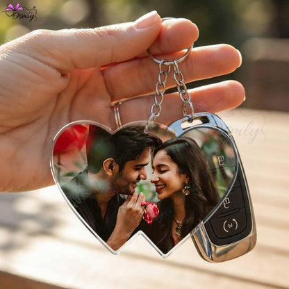 Couple_Heart_Acrylic_Keychain_best_gift - OSMLY