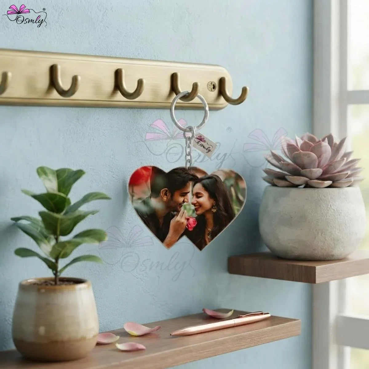 Couple_Heart_Acrylic_Keychain_idea_online - OSMLY