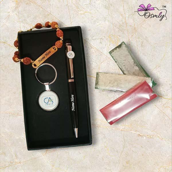 CustomizedRudrakshaRakhiCAPenComboSet - OSMLY