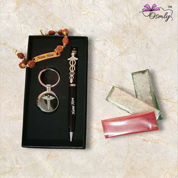 CustomizedRudrakshaRakhiDoctorPenComboSet - OSMLY