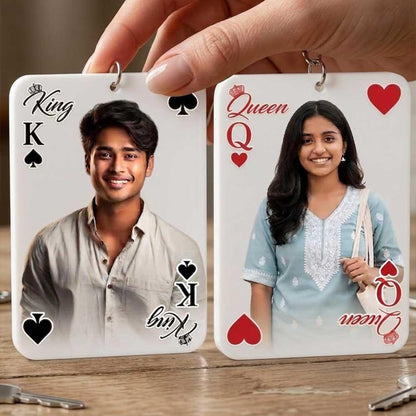 KingQueenAcrylicCoupleKeychain - OSMLY