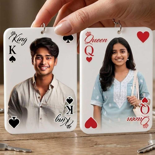 KingQueenAcrylicCoupleKeychain - OSMLY